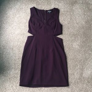 LULU’s dark purple cut out dress